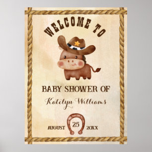 Affiche Petit cow-boy mignon bébé cheval dans un baby show