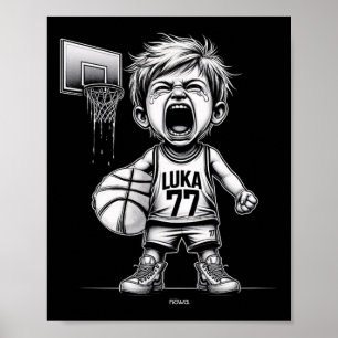 Affiche Petit cri Luka en pleurant avec le cerceau