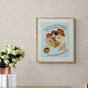 Affiche Petit déjeuner amoureux nourriture citation cuisin