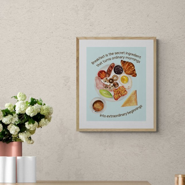 Affiche Petit déjeuner amoureux nourriture citation cuisin (Breakfast)