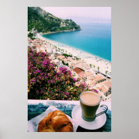 Petit-déjeuner avec vue côtière Photographie Impri