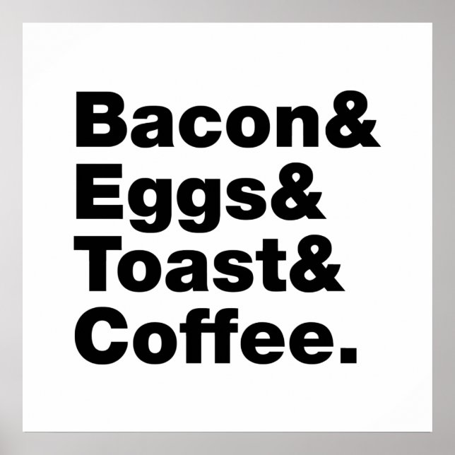 Affiche Petit-déjeuner (Bacon & oeufs & Toast & Coffee.) P (Devant)