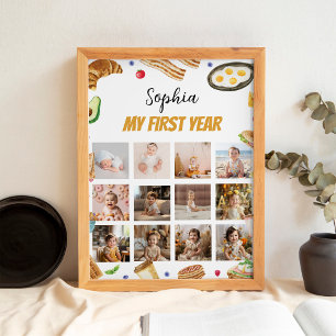 Affiche Petit-déjeuner Brunch Première année Photo Jalon P