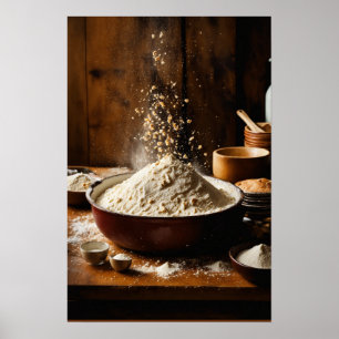 Affiche Petit déjeuner classique avec toast beurré et oran