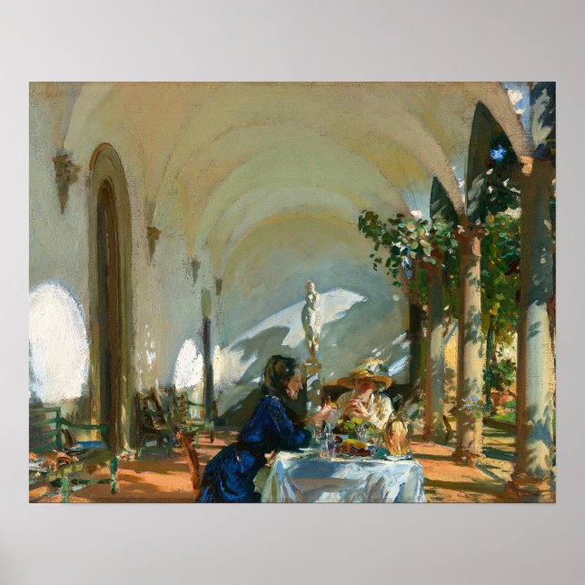 Affiche Petit déjeuner dans la Loggia, Sargent 1910  (Devant)