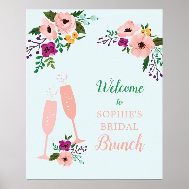 Affiche Petit déjeuner de fleurs et de mimosas et shower d (Devant)