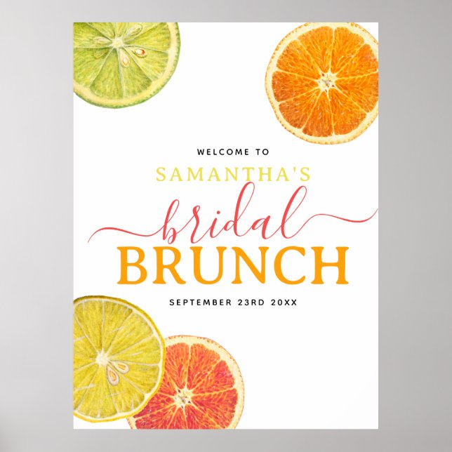Affiche Petit déjeuner de mariage Citron Orange Citrus (Devant)