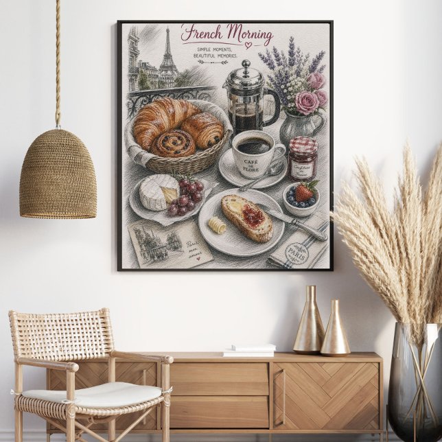 Affiche Petit déjeuner matin français à Paris (Créateur téléchargé)