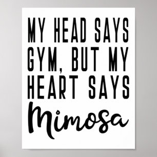 Affiche Petit-déjeuner Mimosa Champagne Exercice de yoga d