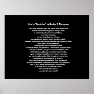 Affiche Petit déjeuner par Hunter S Thompson