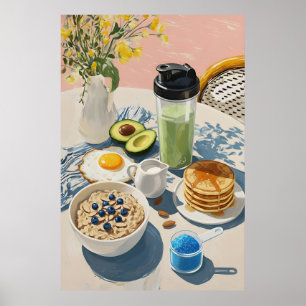 Affiche Petit déjeuner sain gym Nourriture Cuisine Pancake