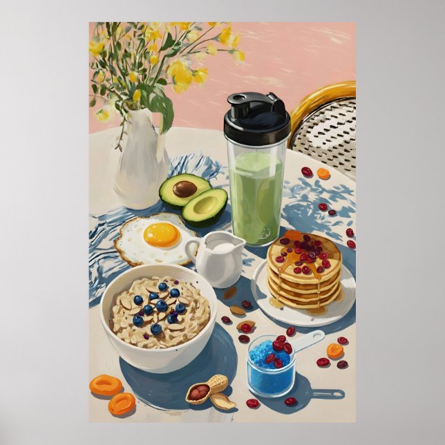 Affiche Petit déjeuner sain gym Nourriture Cuisine Pancake (Devant)