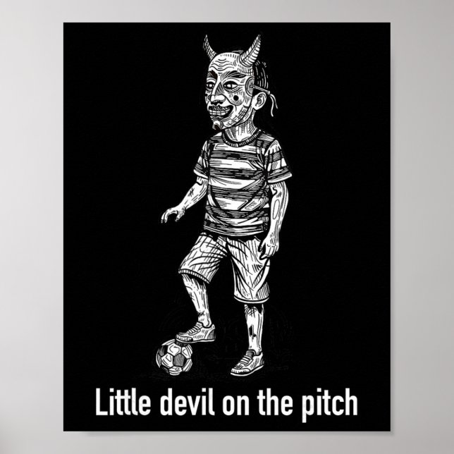 Affiche Petit Diable Sur Le Terrain De Football  (Devant)