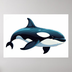 Affiche Petit Doodle Cute Orca