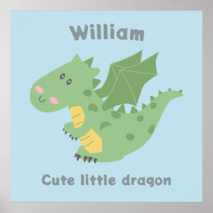Affiche Petit dragon mignon