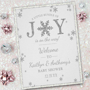 Affiche Petit Ensemble De Joie Baby shower De Noël Bienven
