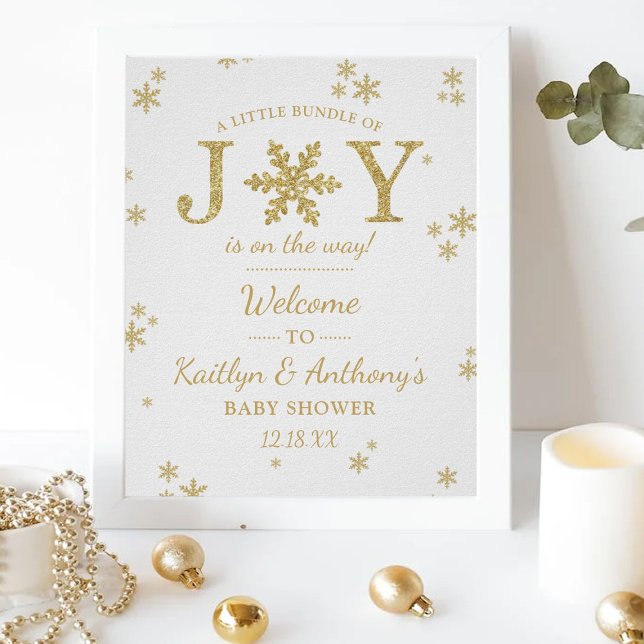 Affiche Petit Ensemble De Joie Baby shower De Noël Bienven (Créateur téléchargé)