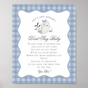 Affiche Petit Fantôme Bleu Pastel Ne Dis Pas Bébé Jeu