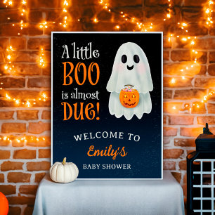 Affiche Petit fantôme citrouille Halloween baby shower