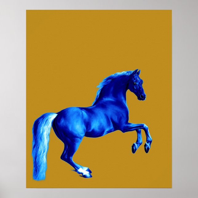 Affiche Petit-fils du Godolphin Arabian ... Cheval bleu (Devant)