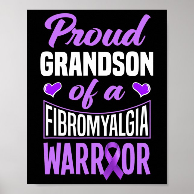 Affiche Petit-fils d'un guerrier de fibromyalgie  (Devant)