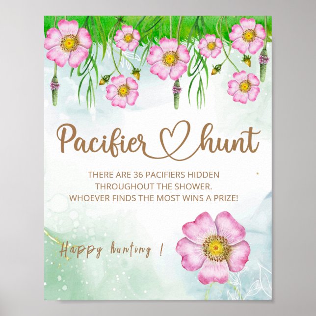 Affiche Petit Fleur sauvage En Route Baby shower (Devant)