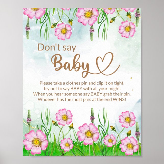 Affiche Petit Fleur sauvage En Route Baby shower (Devant)