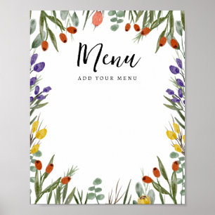 Affiche Petit Fleur sauvage Sur Le Chemin Menu Automne
