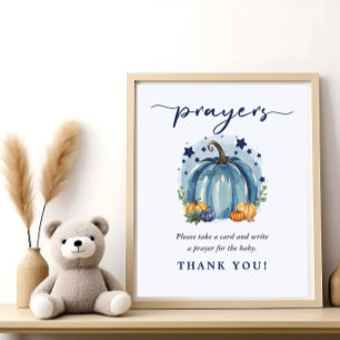 Affiche Petit garçon citrouille Prières pour bébé à la bab