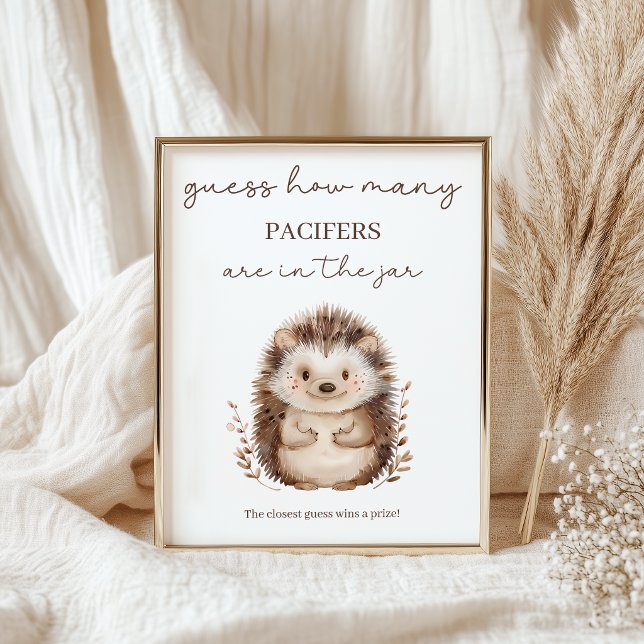Affiche Petit Hérisson Devine Combien de Bébé Jeu de Baby  (Créateur téléchargé)