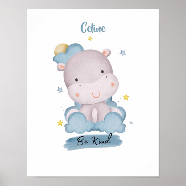 Affiche Petit Hippopotame des Nuages des Leçons (Devant)