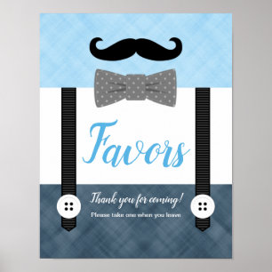 Affiche Petit homme bleu marine garçon baby shower faveurs