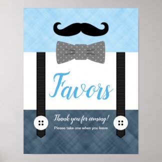 Affiche Petit homme bleu marine garçon baby shower faveurs