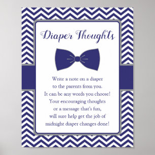 Affiche Petit Homme Bow Cravate Baby shower de couches pen