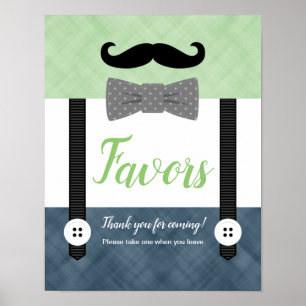 Affiche Petit homme vert marine garçon baby shower faveurs