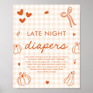 Affiche Petit jeu de couche pour bébé Little Pumpkin Late