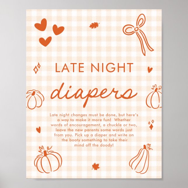 Affiche Petit jeu de couche pour bébé Little Pumpkin Late  (Devant)