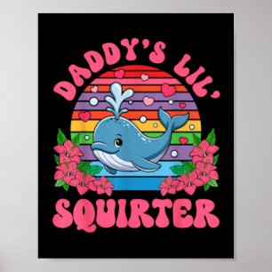 Affiche Petit lanceur de papa Baleine mignonne Été drôle