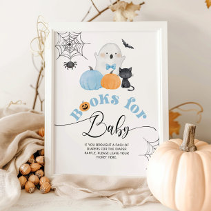Affiche Petit livre Halloween Livres bleus pour bébé
