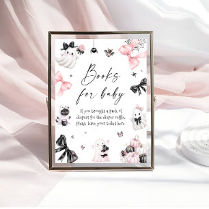 Affiche Petit livre rose Halloween Livres pour bébé