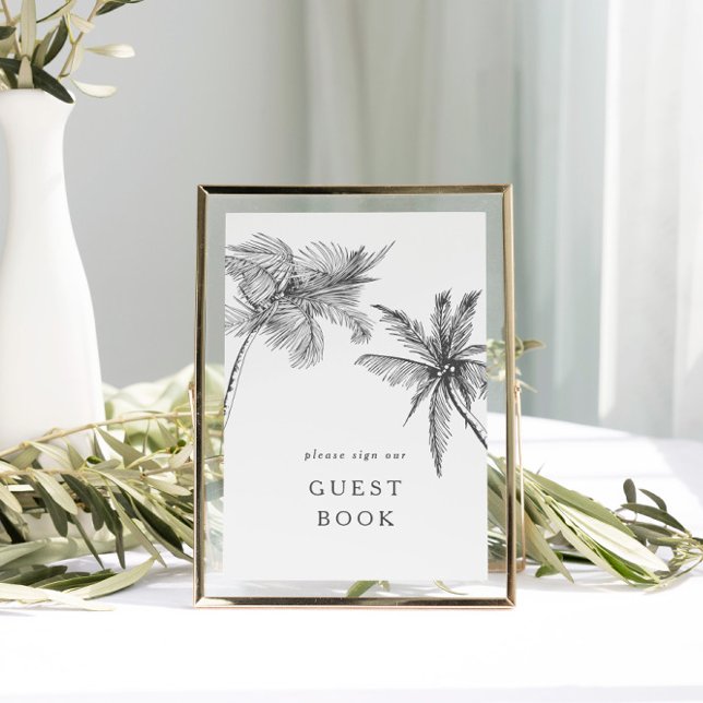 Affiche Petit Mariage moderne de livre d'hôtes Tropical (Explore our fully customizable collection of palm tree wedding items!)