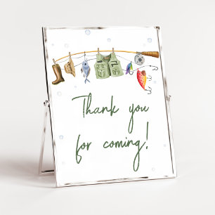 Affiche Petit Merci de Baby shower pêcheur pour venir