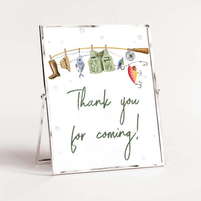 Affiche Petit Merci de Baby shower pêcheur pour venir (Boho Fisherman Baby Shower Thank you for Coming Sign)