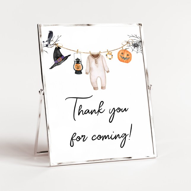 Affiche Petit Merci d'Halloween Boo pour venir (Halloween Baby Clothes Baby Shower Thank you for Coming Sign)