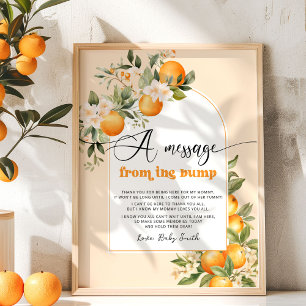 Affiche Petit message baby shower mignon de la bosse