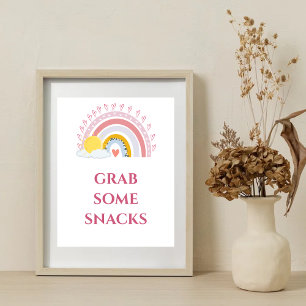 Affiche Petit mignon arc-en-ciel soleil attraper quelques