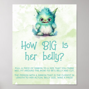 Affiche Petit Monster Boy Baby shower Big Belly Jeu