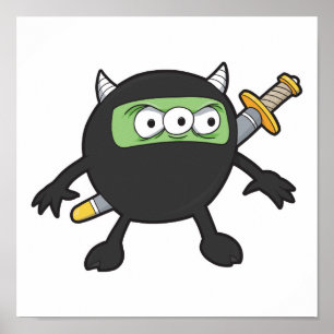 Affiche petit monstre ninja