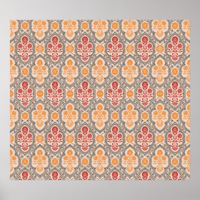AFFICHE PETIT MOTIF DE FLEURS MOUCHES DESIGN ARRIÈRE - PLA (Devant)