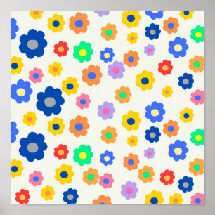 Affiche Petit Motif indépendant coloré Y2K